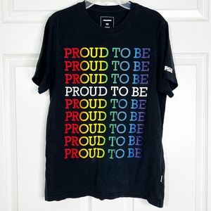 Converse Proud To Be Crewneck Short Sleeve Graphic Pride T-Shirt Unisex Sz XS